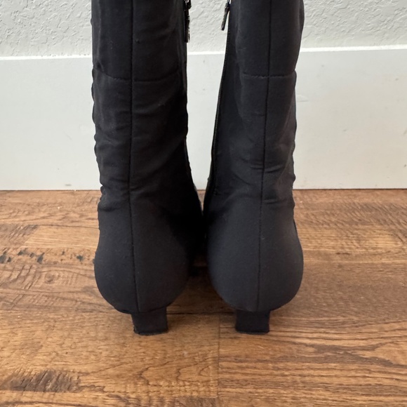 Prada Nylon Vintage Black Boots Ankle Booties Square Toe Women's Size 38 1/2 8 - Picture 8 of 11